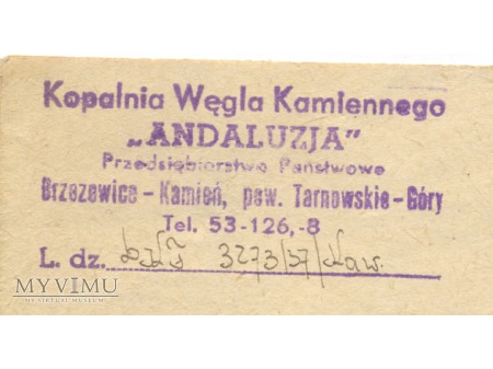 KWK Andaluzja -odcisk pieczatki z pisma