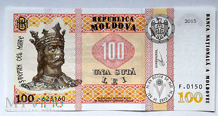 Mołdawia 100 lei 2015