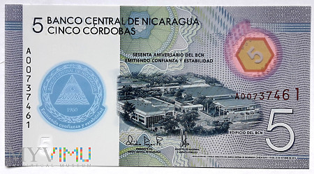 Nikaragua 5 cordobas 2019