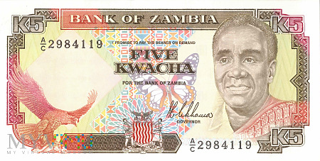 Duże zdjęcie Zambia - 5 kwacha (1989)