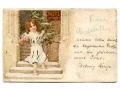 1901 Wesołych Świąt Angel litografa ANIOŁ Litho