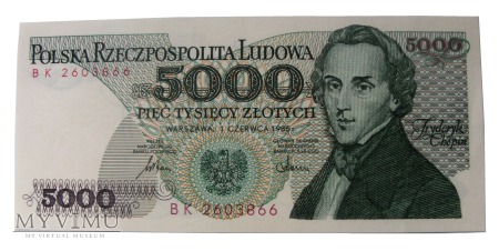 5000 Złotych, 1986 rok.