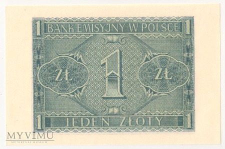 1 złoty 1 sierpnia 1941 rok seria BD