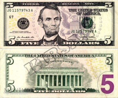 Banknot $ 5.00 2009 r