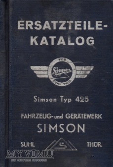 Duże zdjęcie AWO Simson 425. Katalog części z 1956 r.