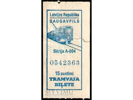 Bilet tramwajowy z Łotwy.