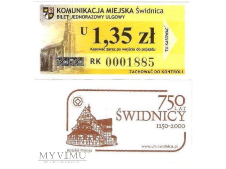 Bilet komunikacji miejskiej ze Świdnicy