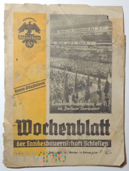 Wochenblatt der Landesbauernschaft Schlesien 1939