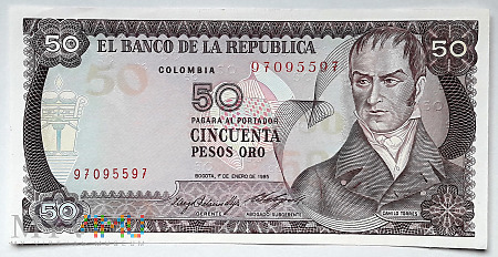 Duże zdjęcie Kolumbia 50 pesos oro 1985