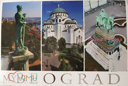 Belgrad - Pomnik księcia Mihailo (z lotu ptaka)