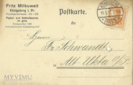 Fritz Milkuweit Konigsberg 1917 r.