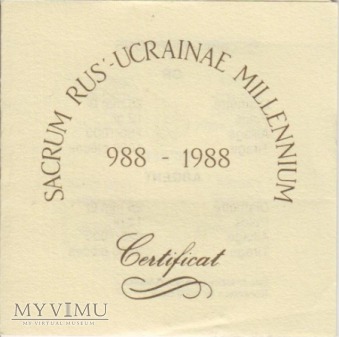 Millenium Chrztu Rusi-Ukrainy medal srebrny 1988