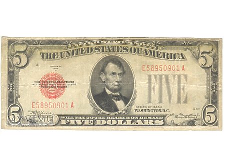 5 USD 1928 UNITED STATES NOTE
