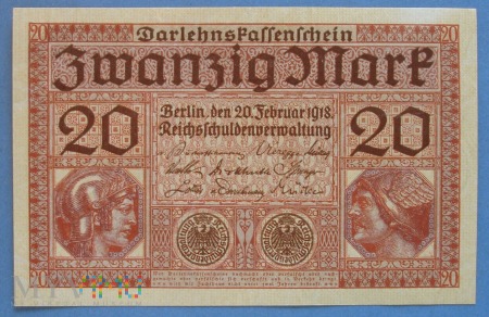 20 Mark 1918 r - Darlehenskassenschein