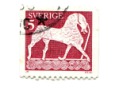 Szwecja, koń z obrazu na kamieniu w Lärbro 1973