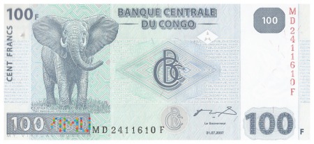D.R. Konga - 100 franków (2007)