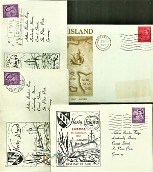 Duże zdjęcie Herm Island 1961-1969 FDC - 4 koperty.