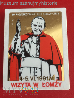 Duże zdjęcie Odznaka Jan Paweł II wizyta w Łomży 1991