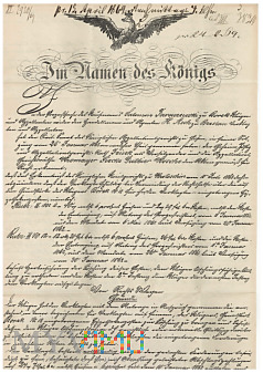Krotoszyn dokument z roku 1869 Kirchenprovinz