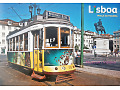 Lizbona - pomnik Jana I Dobrego z tramwajem