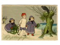 Wesołych Świąt Kruk na dzewie dzieci 1914