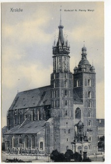 Duże zdjęcie Kraków - Rynek - Kościół Mariacki - 1896