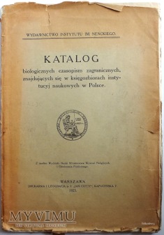Katalog biologicznych czasopism zagranicznych 1925