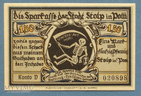 1,50 Mark 1922 r - Stolp - Slupsk