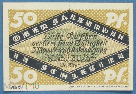 50 Pfennig 1921 - Bad Salzbrunn - Szczawno Zdroj