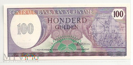 Surinam.7.Aw.100.gulden 1985.P-128b