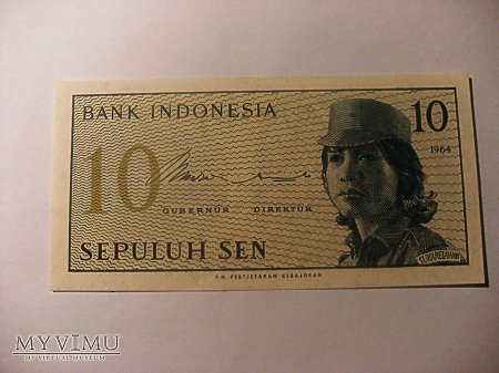 10 senów, Indonezja.