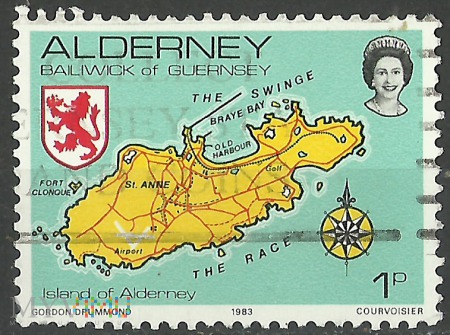 Mapa Alderney.