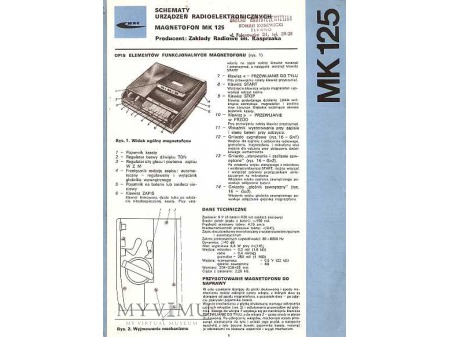Duże zdjęcie Instrukcja serwisowa magnetofonu MK-125