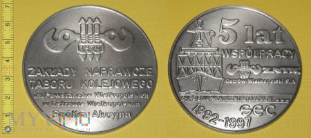 Medal kolejowy - firmowy ZNTK Ostrów Wlkp.