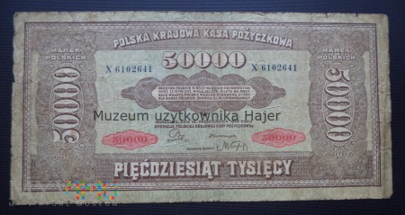 50000 marek polskich - 10 października 1922