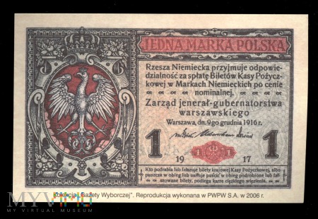 Duże zdjęcie 1 marka polska, 1916