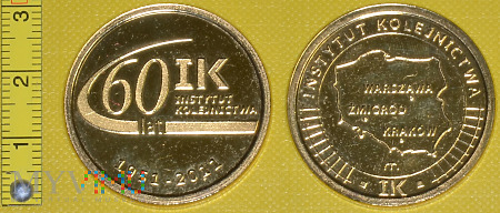 Medal kolejowy - firmowy 60 lat Instytutu Kolej.