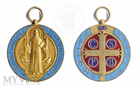 Medalion św. Benedykta w emalii wz. 1880