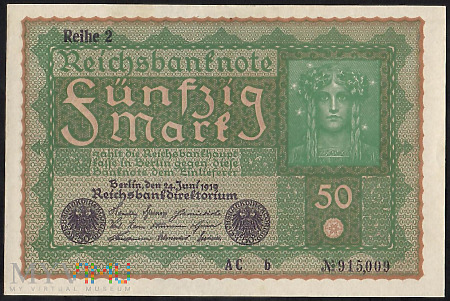 Reichsbanknote 50 mark 24.06.1919 r
