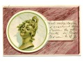 1900 SECESJA Głowa Kobiety i Galimatias pocztówka