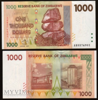 Zimbabwe - P 71 - 1000 Dollar - 2007
