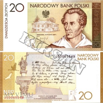 Duże zdjęcie Banknot 20 zlotych 2009 r