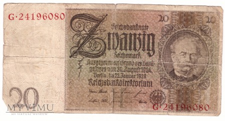 Duże zdjęcie Niemcy, 20 marek 1929r