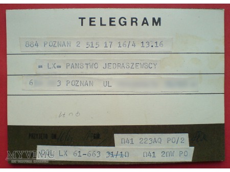 Ptaszki w Oknie TELEGRAM i życzenia c. 1970-te