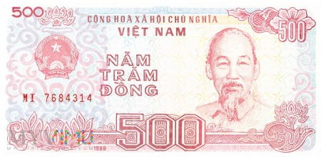 Duże zdjęcie Wietnam - 500 dongów (1988)