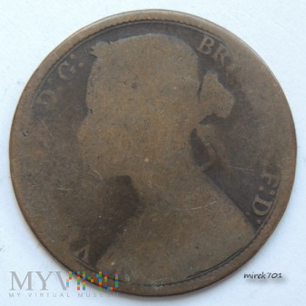 Moneta 1 pens 1874, One Penny Victoria
