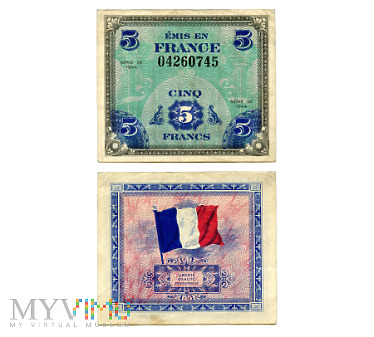 Duże zdjęcie 5 Francs 1944 (04260745) banknot zastępczy