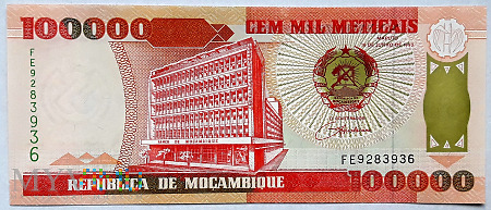Mozambik 100 000 meticas 1993