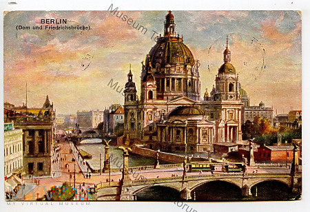 Berlin - Katedra i most Friedrichsbrücke - 1910