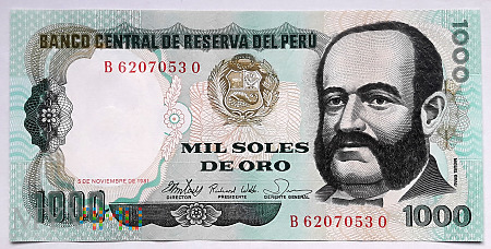 Duże zdjęcie Peru 1000 soles de oro 1981